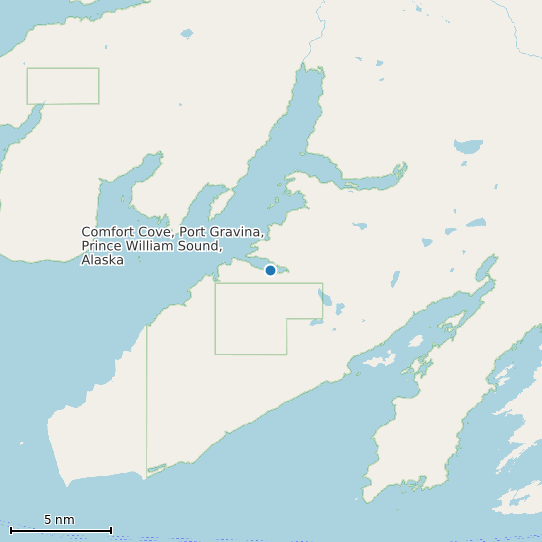 Map of Comfort Cove, Port Gravina, Prince William Sound, Alaska Tide Prediction Station