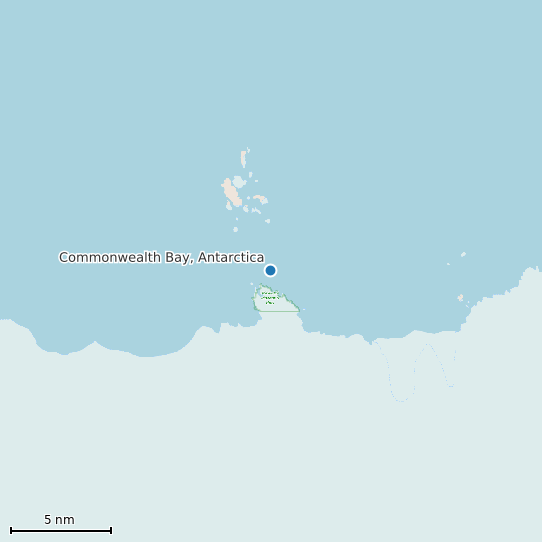 Map of Commonwealth Bay, Antarctica Tide Prediction Station