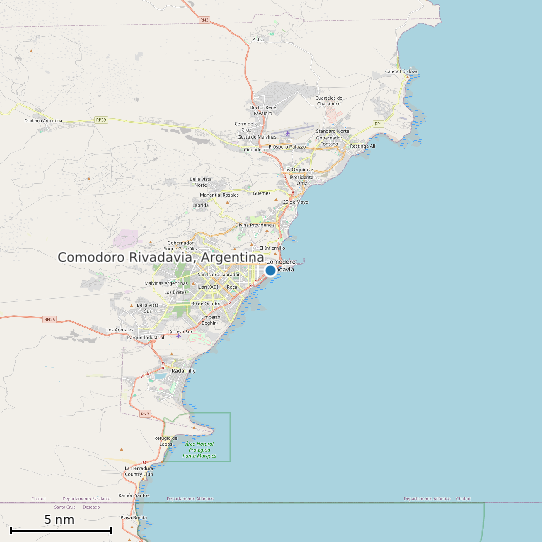Map of Comodoro Rivadavia, Argentina Tide Prediction Station