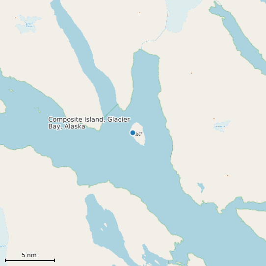 Map of Composite Island, Glacier Bay, Alaska Tide Prediction Station