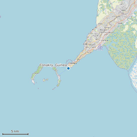 Map of Conakry, Guinea Tide Prediction Station