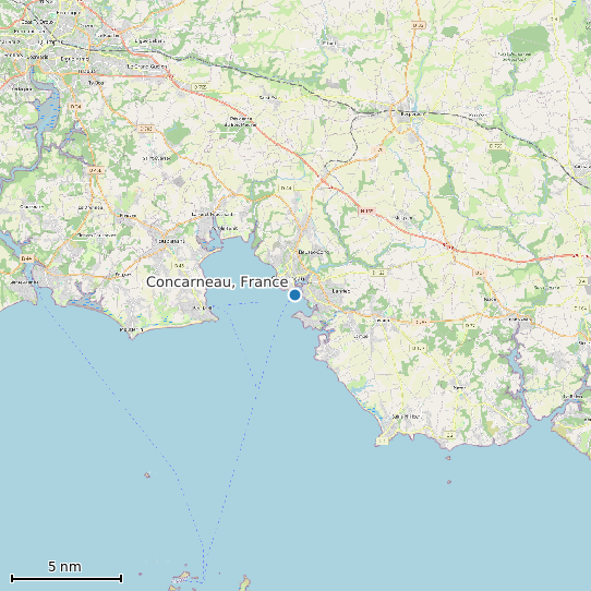 Map of Concarneau, France Tide Prediction Station