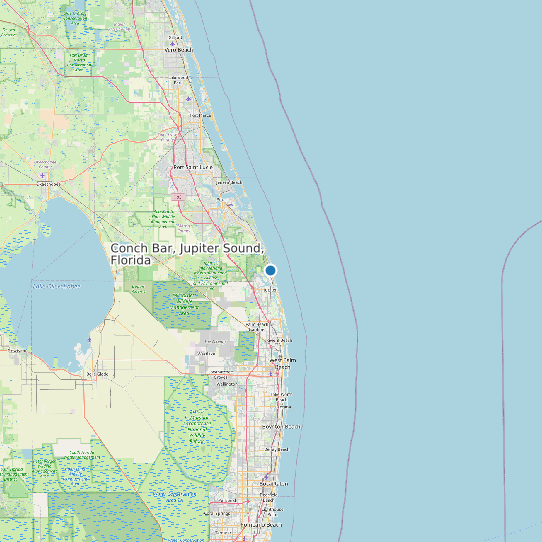 Map of Conch Bar, Jupiter Sound, Florida Tide Prediction Station