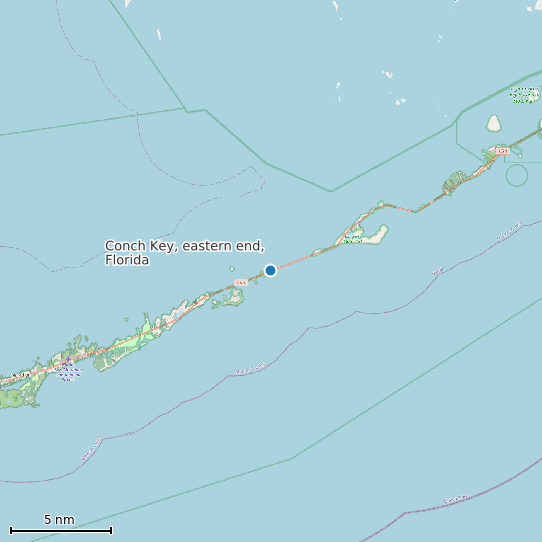 Map of Conch Key, eastern end, Florida Tide Prediction Station