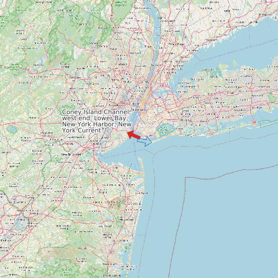 Map of Coney Island Channel, west end, Lower Bay, New York Harbor, New York Current Prediction Station