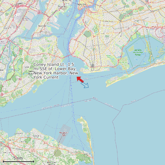 Map of Coney Island Lt., 1.5 mi SSE of, Lower Bay, New York Harbor, New York Current Prediction Station