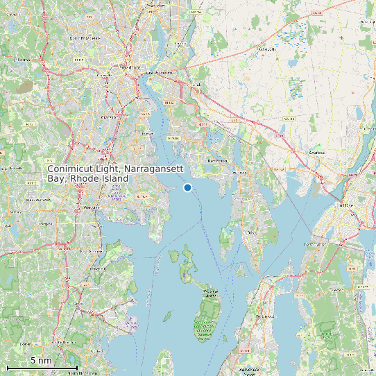 Map of Conimicut Light, Narragansett Bay, Rhode Island Tide Prediction Station