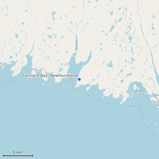 Map of Connoire Bay, Newfoundland Tide Prediction Station