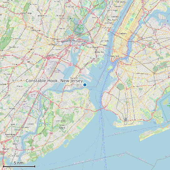Map of Constable Hook, New Jersey Tide Prediction Station