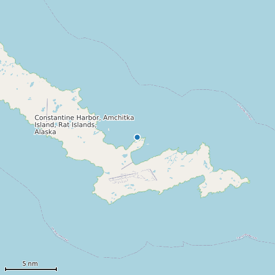 Map of Constantine Harbor, Amchitka Island, Rat Islands, Alaska Tide Prediction Station