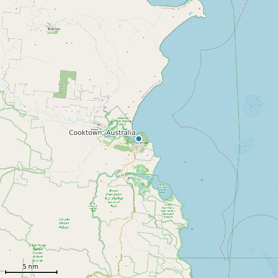 Map of Cooktown, Australia Tide Prediction Station