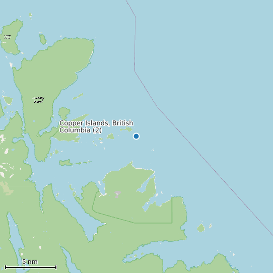 Map of Copper Islands, British Columbia (2) Tide Prediction Station