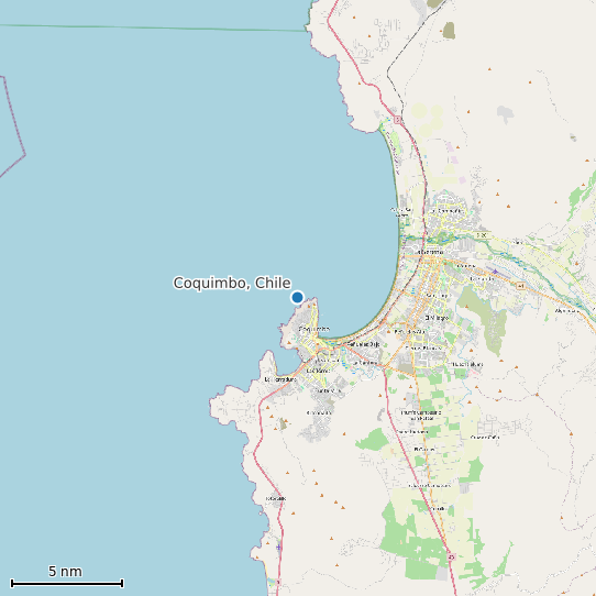 Map of Coquimbo, Chile Tide Prediction Station