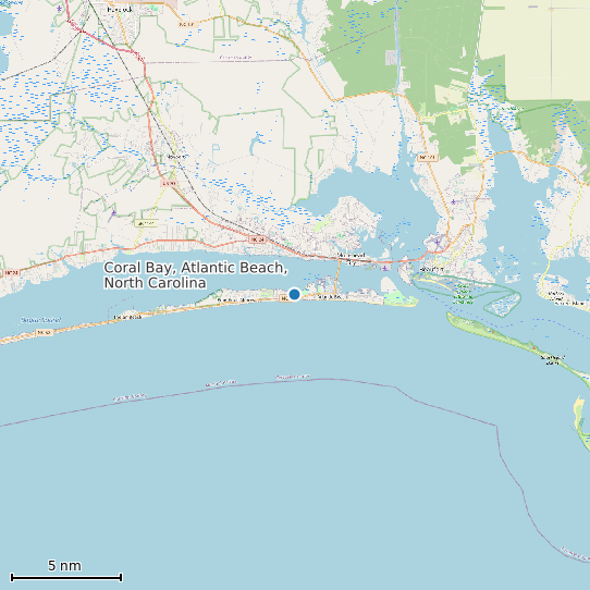 Map of Coral Bay, Atlantic Beach, North Carolina Tide Prediction Station