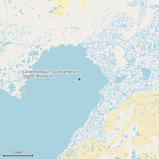 Map of Coral Harbour, Southampton Island, Nunavut Tide Prediction Station