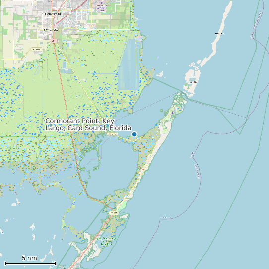Map of Cormorant Point, Key Largo, Card Sound, Florida Tide Prediction Station