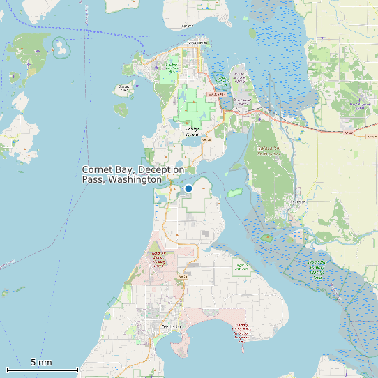 Map of Cornet Bay, Deception Pass, Washington Tide Prediction Station