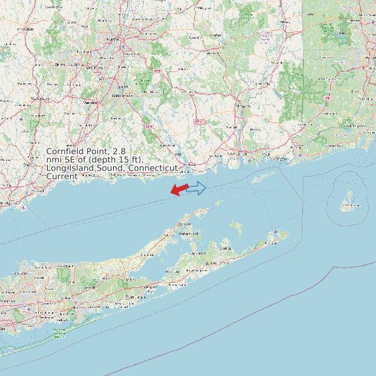 Cornfield Point, 2.8 nmi SE of (depth 15 ft), Long Island Sound, Connecticut Current map