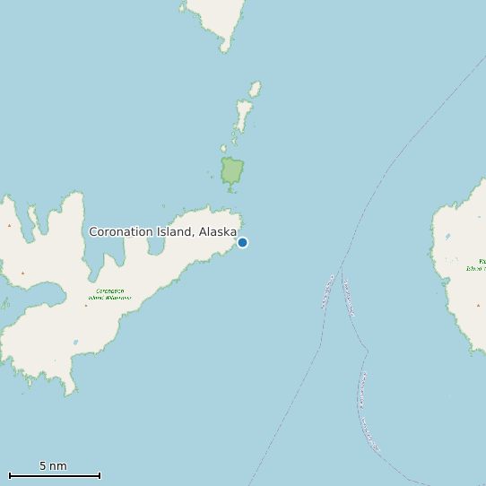 Map of Coronation Island, Alaska Tide Prediction Station
