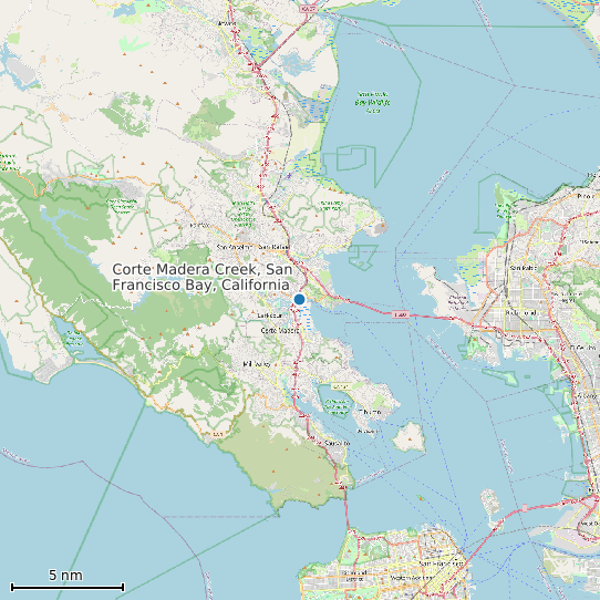 Map of Corte Madera Creek, San Francisco Bay, California Tide Prediction Station