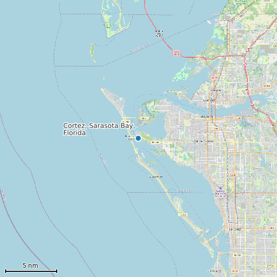 Map of Cortez, Sarasota Bay, Florida Tide Prediction Station