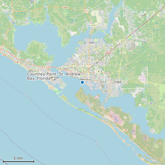 Map of Courtney Point, St. Andrew Bay, Florida Tide Prediction Station