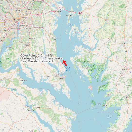 Cove Point, 1.0 nmi N of (depth 10 ft), Chesapeake Bay, Maryland Current map
