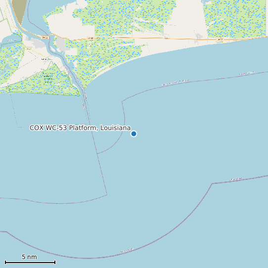 Map of COX WC-53 Platform, Louisiana Tide Prediction Station