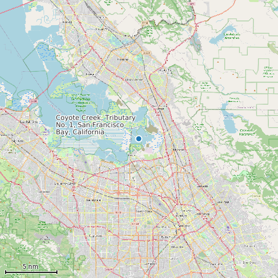 Map of Coyote Creek, Tributary No. 1, San Francisco Bay, California Tide Prediction Station