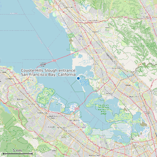 Map of Coyote Hills Slough entrance, San Francisco Bay, California Tide Prediction Station
