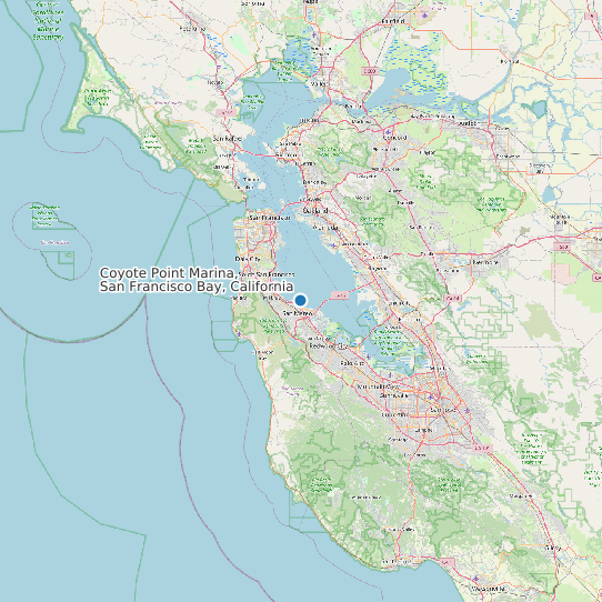 Map of Coyote Point Marina, San Francisco Bay, California Tide Prediction Station