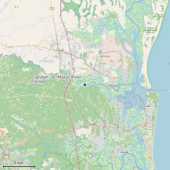 Map of Crandall, St. Marys River, Florida Tide Prediction Station