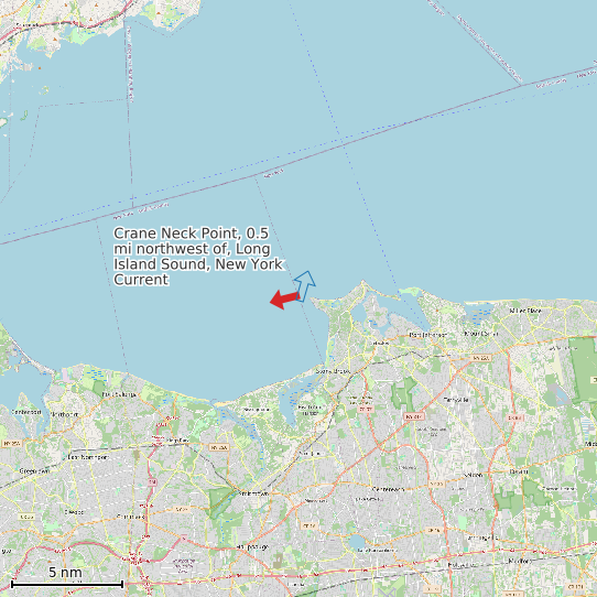 Map of Crane Neck Point, 0.5 mi northwest of, Long Island Sound, New York Current Prediction Station