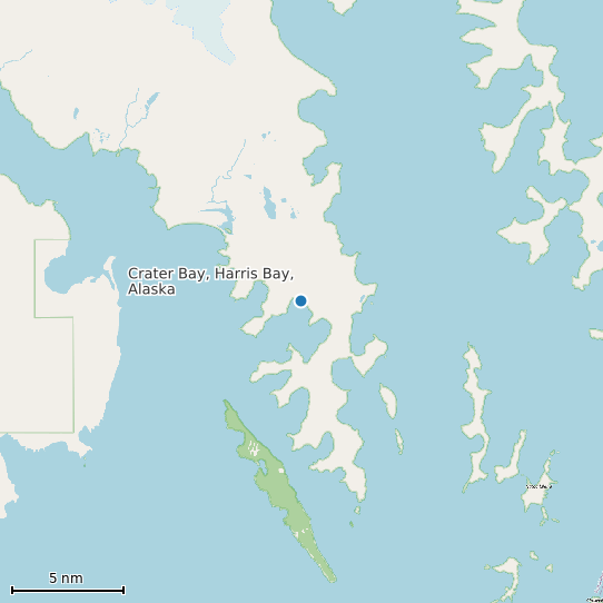 Map of Crater Bay, Harris Bay, Alaska Tide Prediction Station