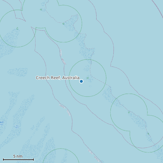 Map of Creech Reef, Australia Tide Prediction Station