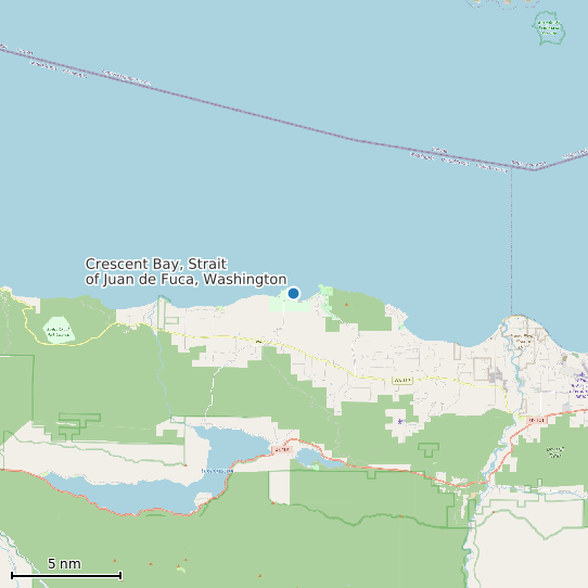 Map of Crescent Bay, Strait of Juan de Fuca, Washington Tide Prediction Station