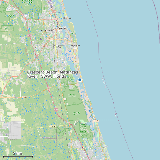 Map of Crescent Beach, Matanzas River, ICWW, Florida Tide Prediction Station