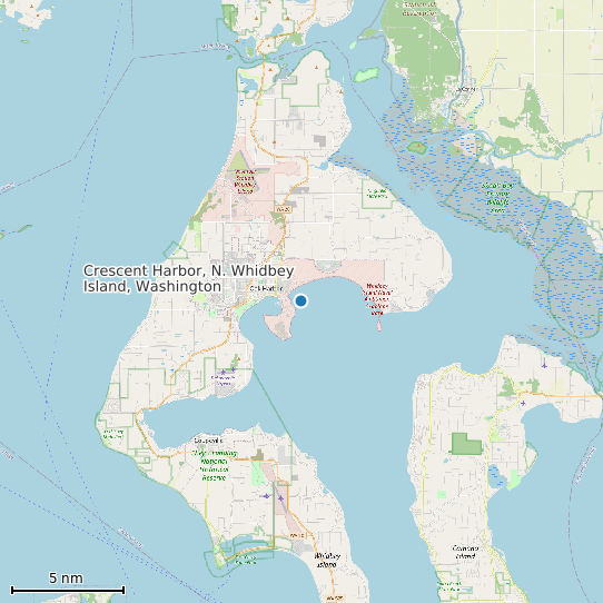 Map of Crescent Harbor, N. Whidbey Island, Washington Tide Prediction Station