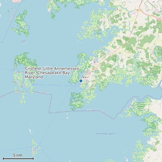 Map of Crisfield, Little Annemessex River, Chesapeake Bay, Maryland Tide Prediction Station