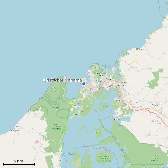 Map of Crist�bal, Panama Tide Prediction Station