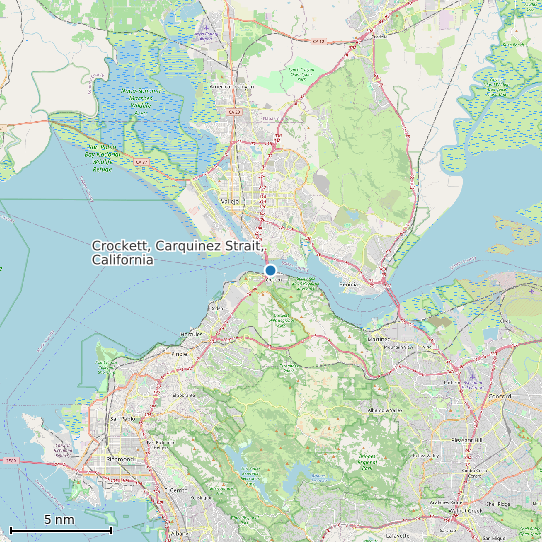 Map of Crockett, Carquinez Strait, California Tide Prediction Station