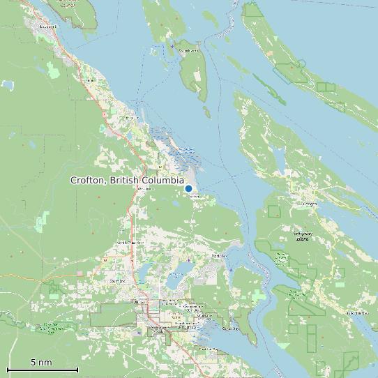 Map of Crofton, British Columbia Tide Prediction Station