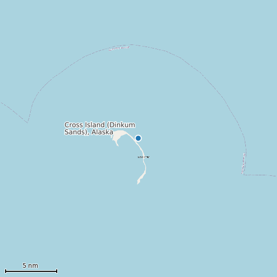 Map of Cross Island (Dinkum Sands), Alaska Tide Prediction Station