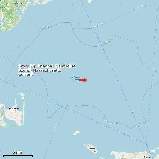 Map of Cross Rip Channel, Nantucket Sound, Massachusetts Current Prediction Station