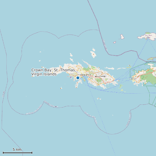 Map of Crown Bay, St. Thomas, Virgin Islands Tide Prediction Station