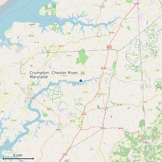 Map of Crumpton, Chester River, Maryland Tide Prediction Station