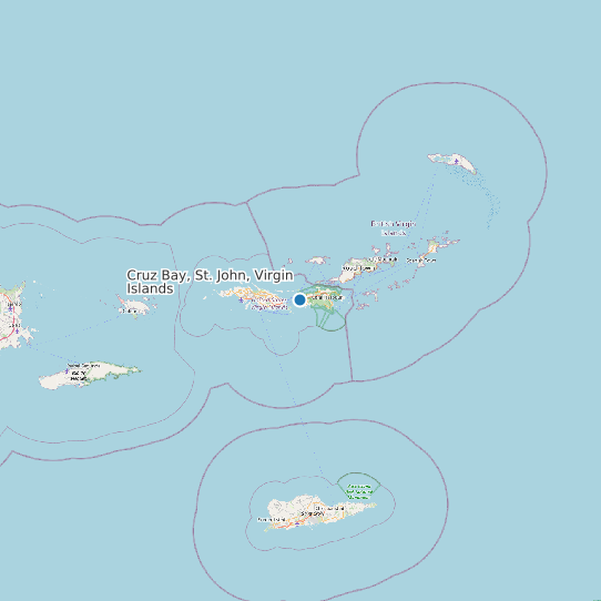 Map of Cruz Bay, St. John, Virgin Islands Tide Prediction Station