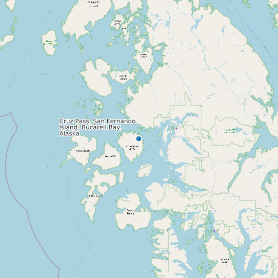 Map of Cruz Pass, San Fernando Island, Bucareli Bay, Alaska Tide Prediction Station