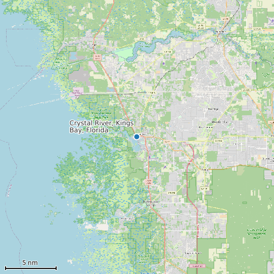 Map of Crystal River, Kings Bay, Florida Tide Prediction Station