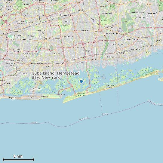 Map of Cuba Island, Hempstead Bay, New York Tide Prediction Station